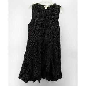 Sundance Dress 6 A-Line Polka Dots V-Neck Sleeveless Zip Up Cotton